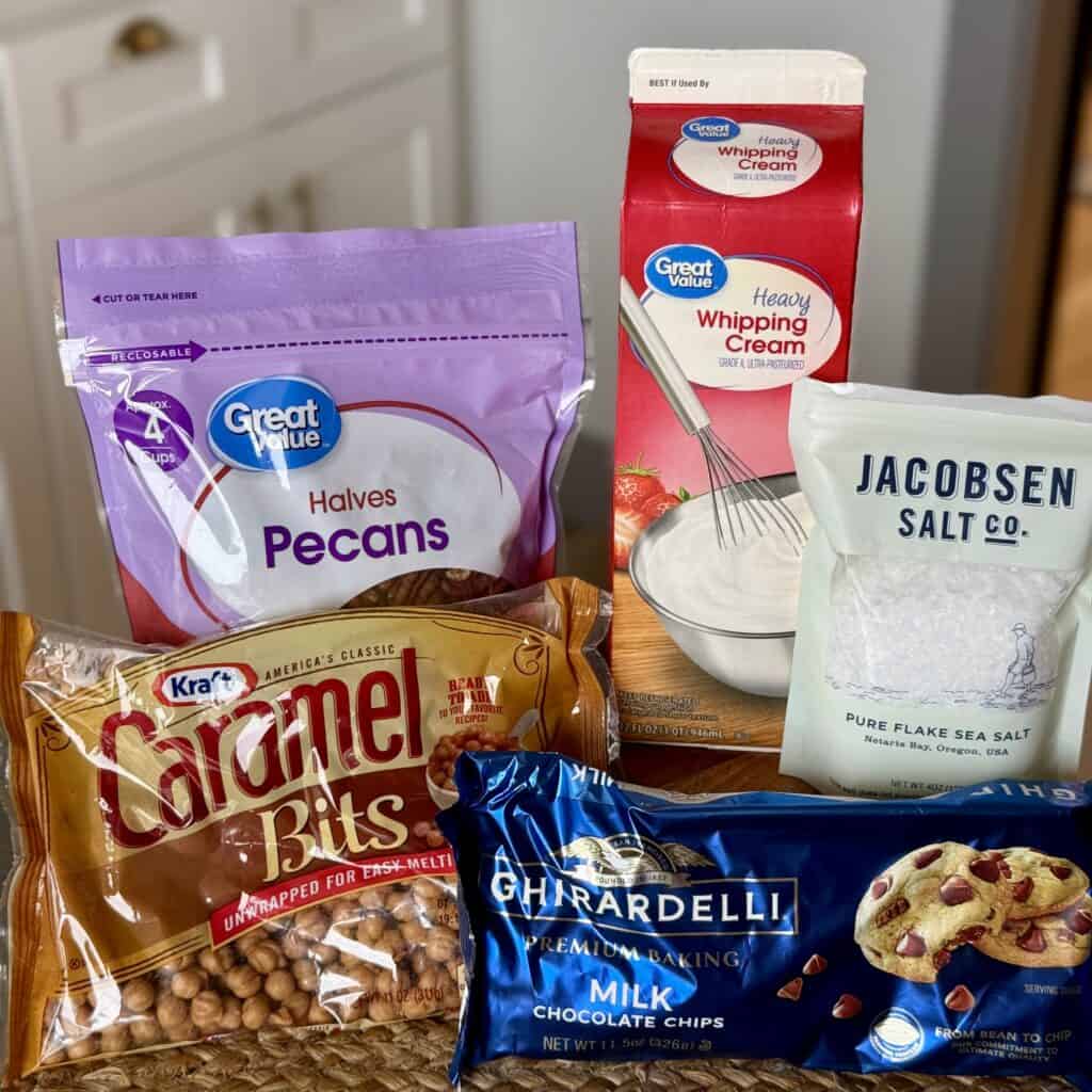 ingredients for the Chocolate turtles.