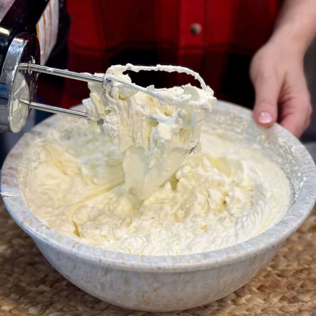 A bowl of whipped cream.