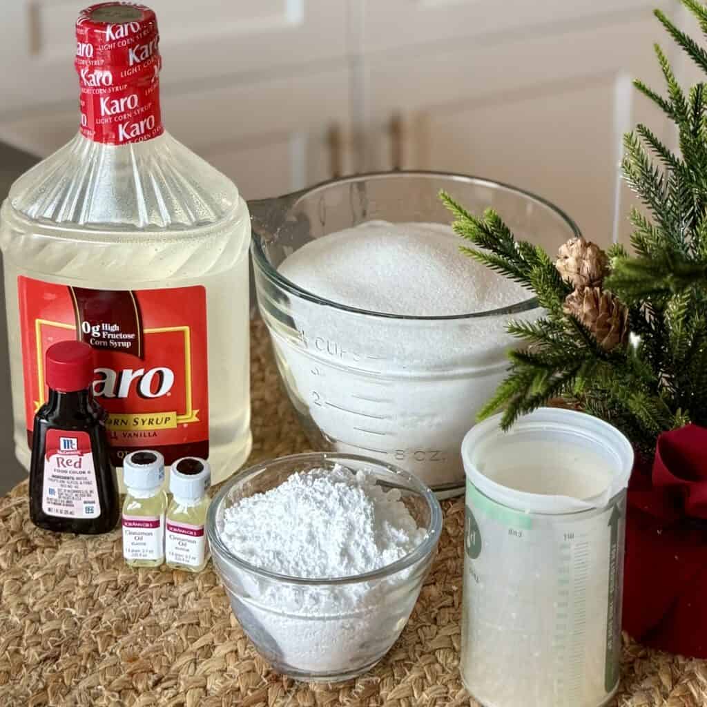 Ingredients for Cinnamon Hard Candy.