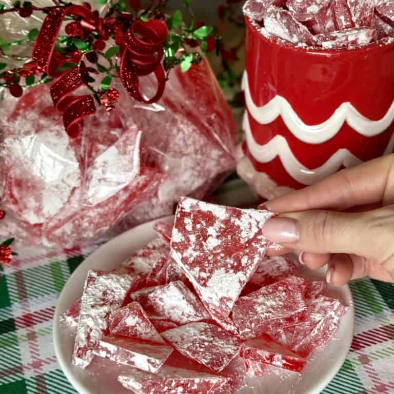 A bowl of Cinnamon hard candy.