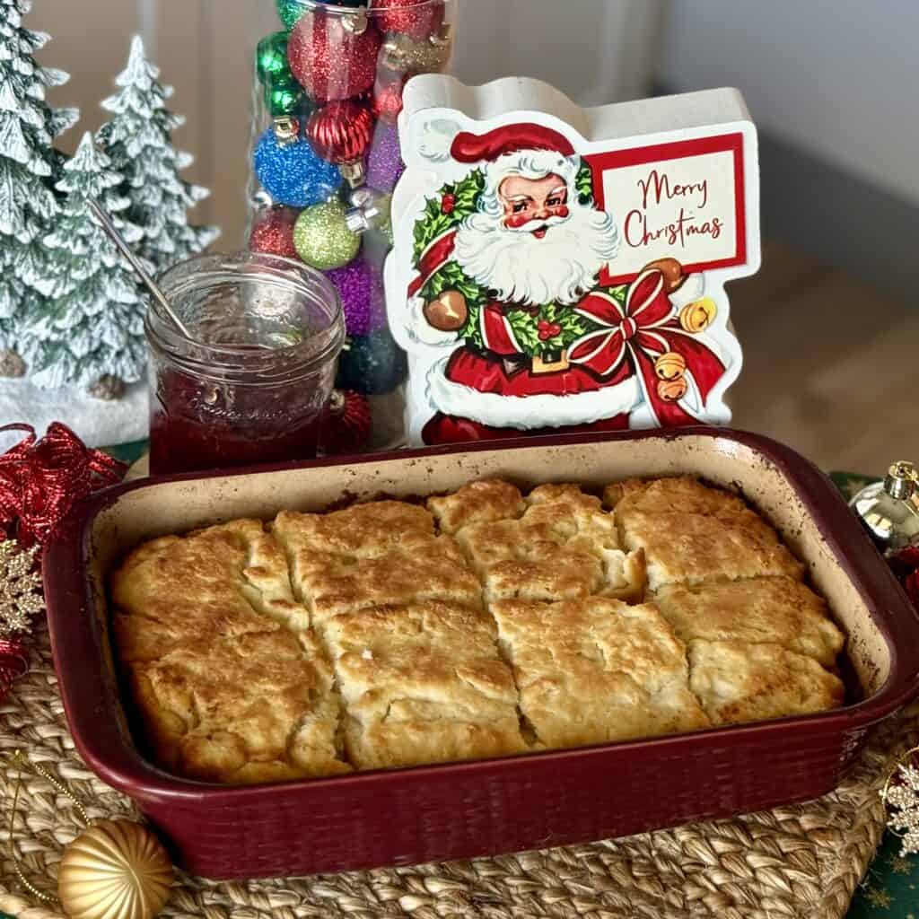 A pan of Butter Swim Biscuits.
