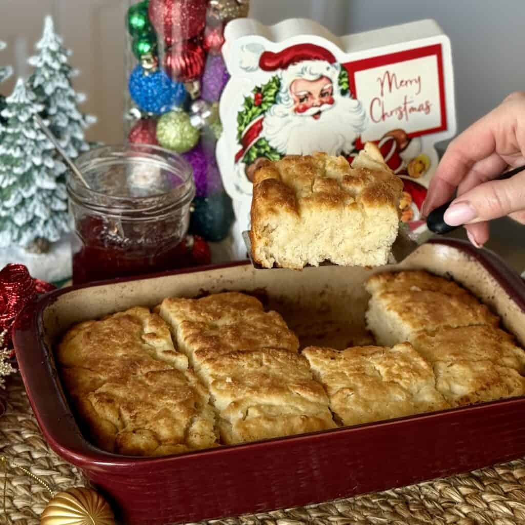 A pan of Butter Swim Biscuits.