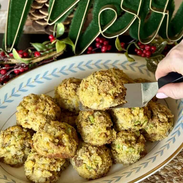 A plate of Stuffing balls.