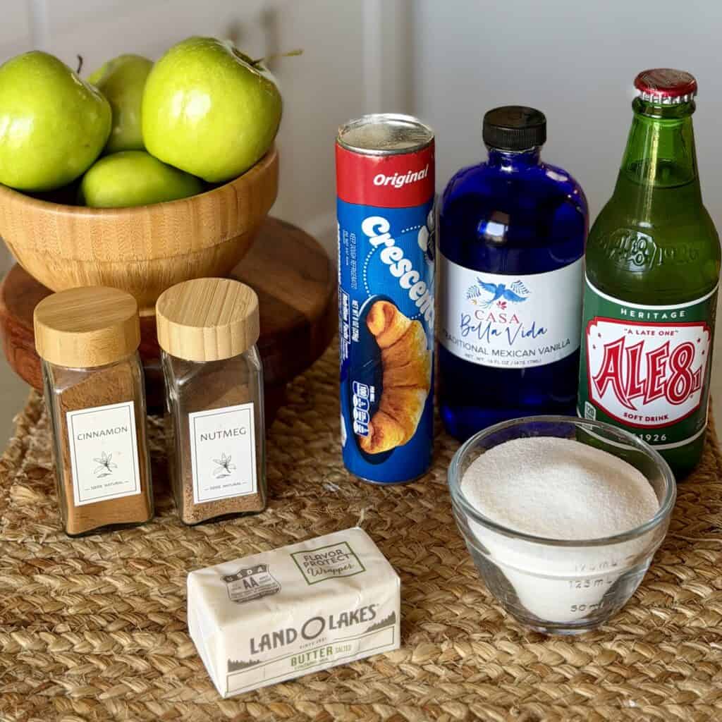 Ingredients for apple dumplings.