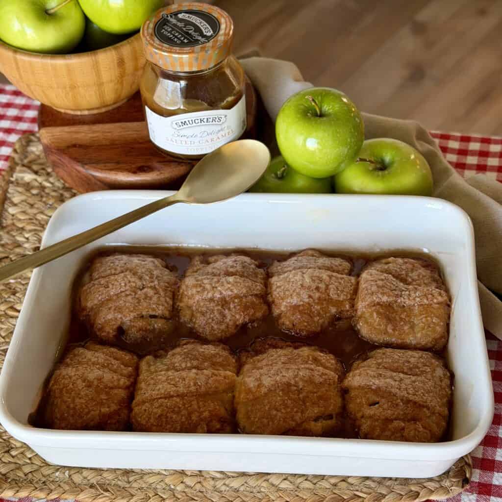 A pan of apple dumplings.