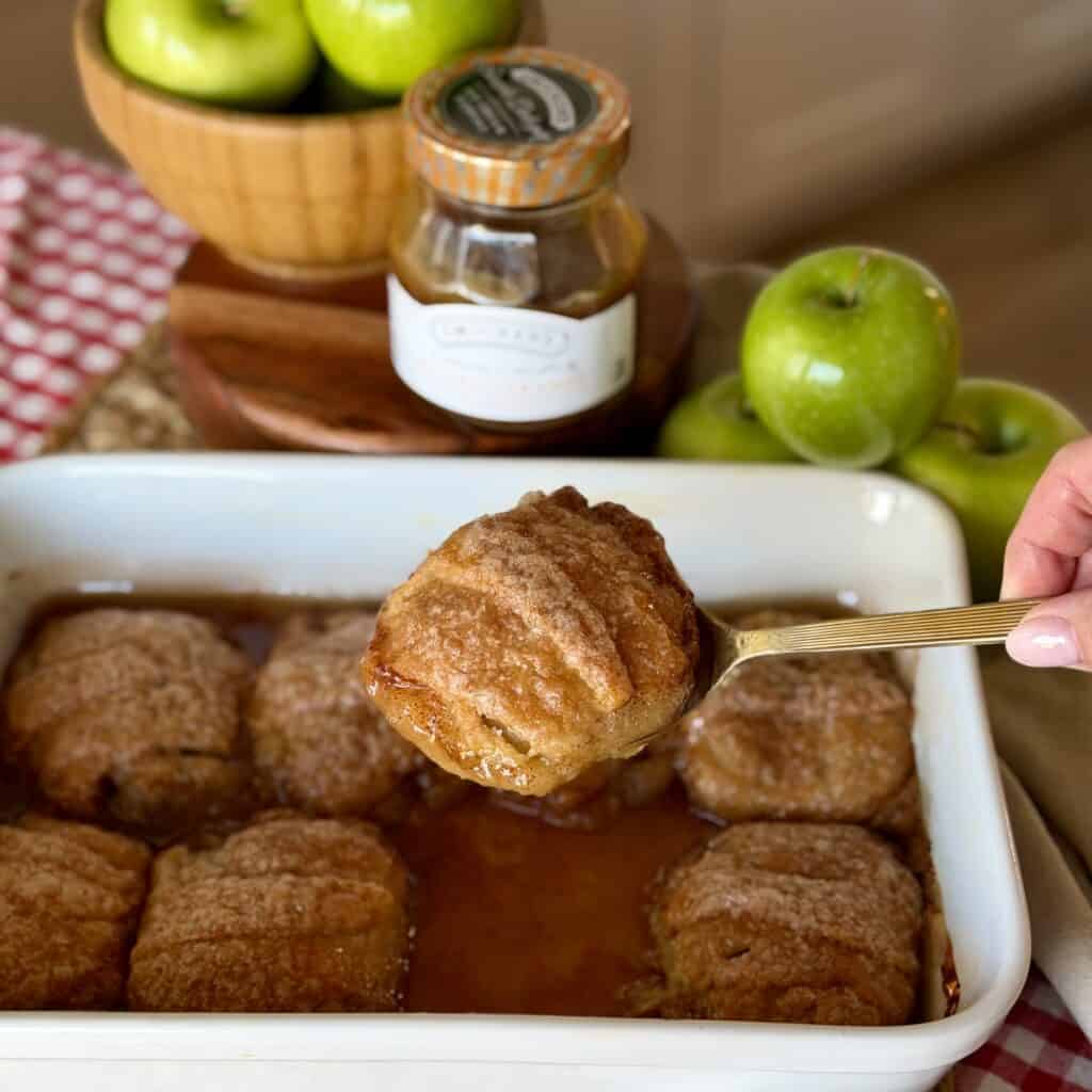 A pan of apple dumplings.